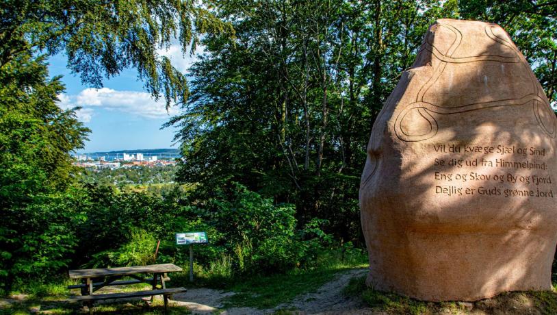 Udsigten fra Himmelpind i Vejle ved den store sten